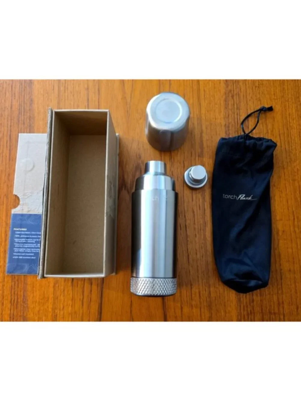 NIB High Camp Torch Pocket Flask 6 oz STAINLESS Magnetic TOP NEW $100